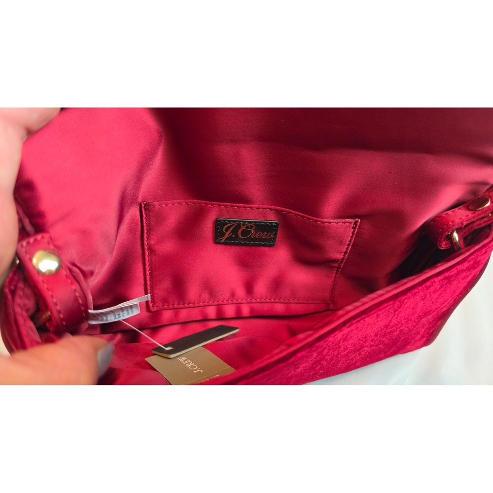 J. Crew Burgundy Velvet Baguette Bag Y2K Shoulder Bag Holiday Evening Purse NWT - Picture 6 of 6